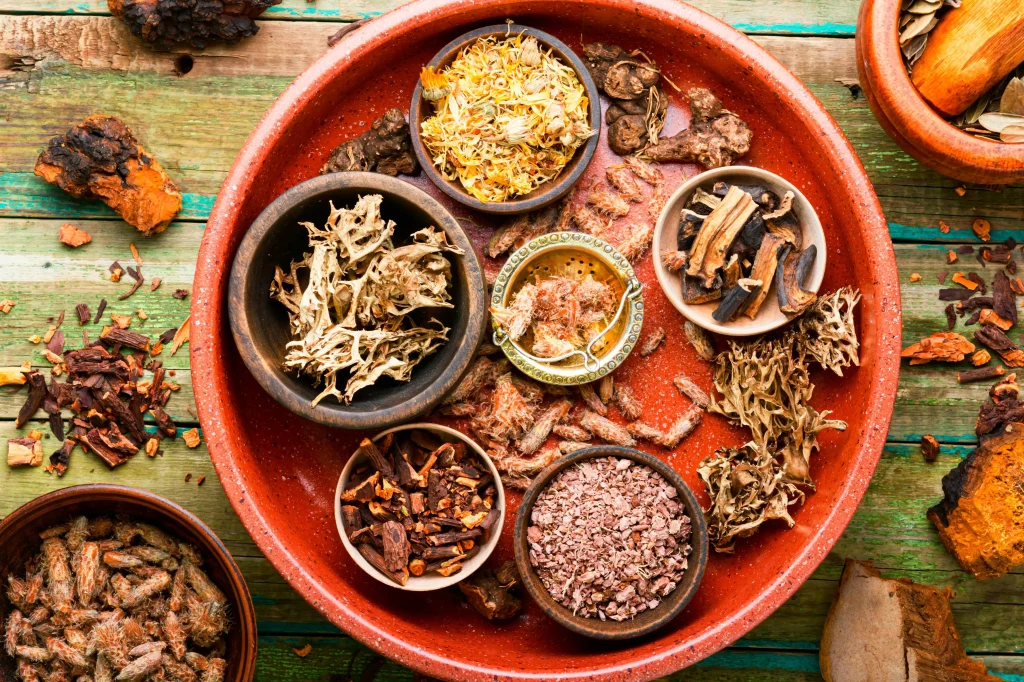 a variety of tcm herbs